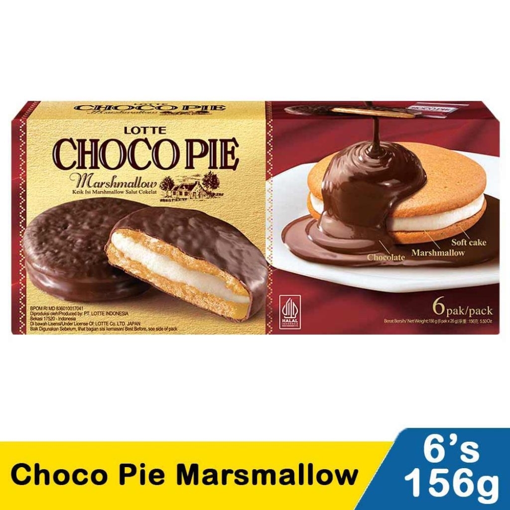 

lotte choco pie marsmallow 6's 156g