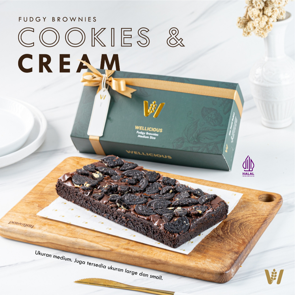 

Fudgy Brownies Cookies & Cream (Brownies Panggang) Hampers, Kado Ulang Tahun, Hadiah Wisuda, Hari Raya, Lebaran Premium