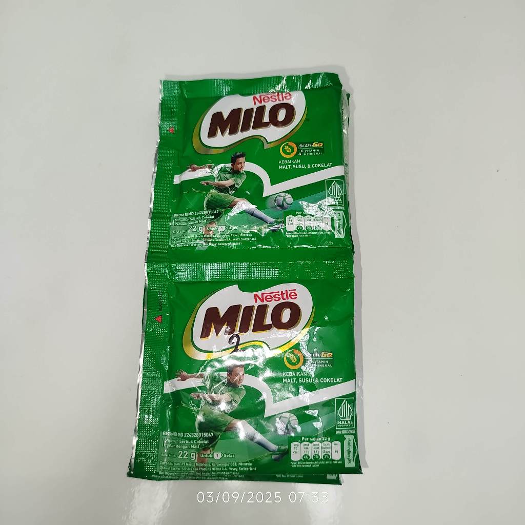 

Milo – Minuman Cokelat Serbuk | Sachet 22g Paket 1 Renceng Isi 10 Pcs