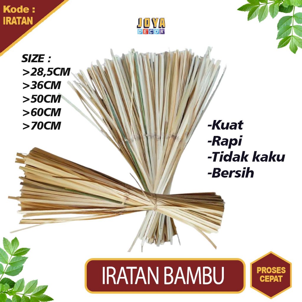 

IRATAN BAMBU BERSIH HALUS , BAHAN SENI ANYAMAN PRAKARYA , KERAJINAN BAMBU