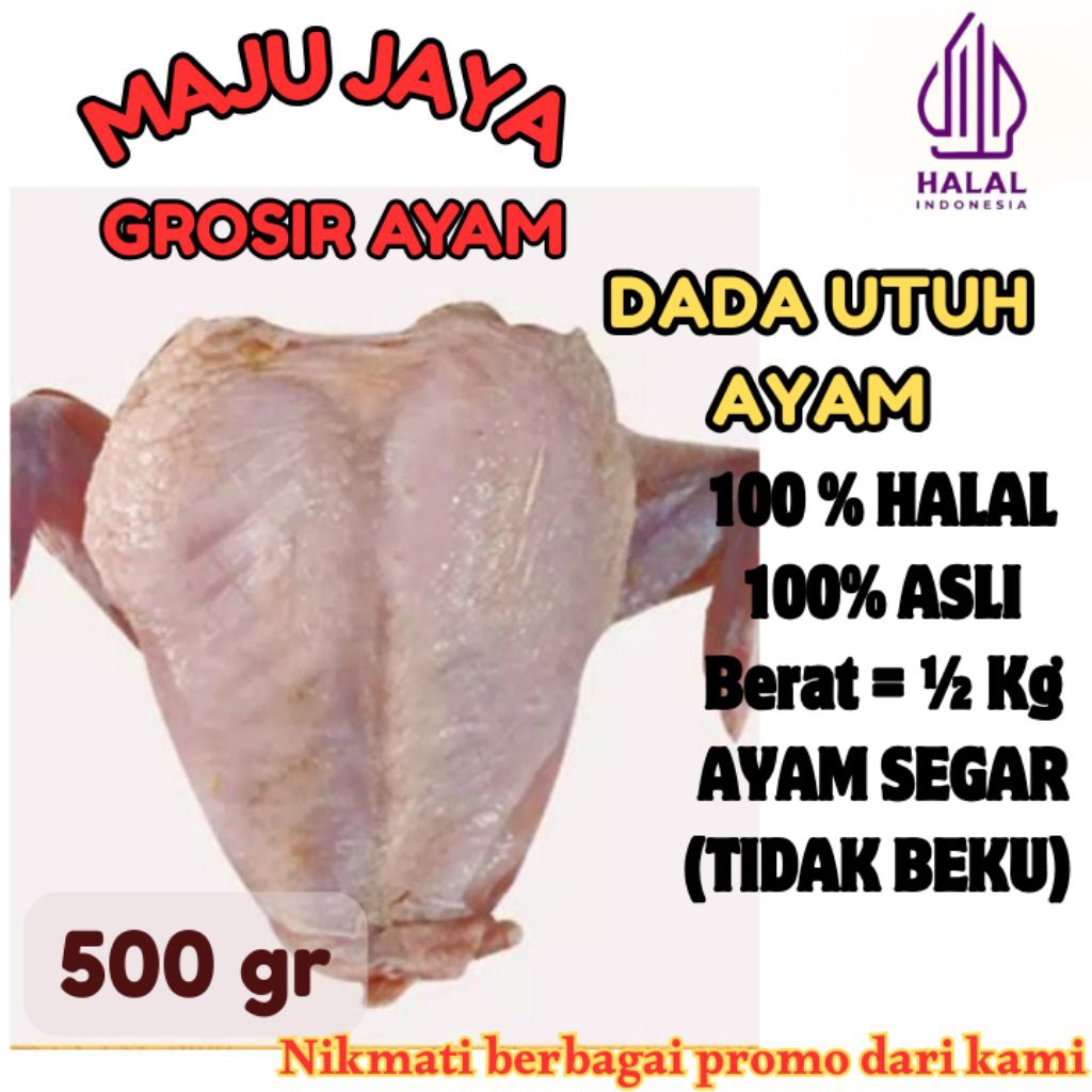 

DADA UTUH AYAM 1/2 Kg (500gr) DADA ATAS / DADA AYAM/ SEGAR / BERSIH / AYAM BROILER / AYAM NEGRI / AYAM BERKUALITAS /FRESH BERSIH / TIDAK BEKU / HALAL / AMAN DIKONSUMSI