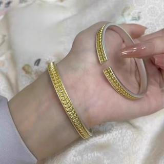 Perak Murni999.9Gelang Koin Tembaga Berlapis Emas Perak Murni Gaya Cina Terbuka