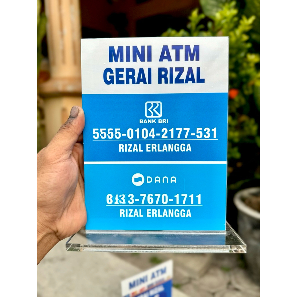 

AKRILIK MINI ATM BISA CUSTOM REKENING UKURAN 15x20CM BAHAN TEBAL
