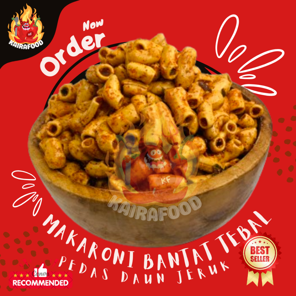 

250 GR MAKARONI BANTAT TEBAL PEDAS DAUN JERUK