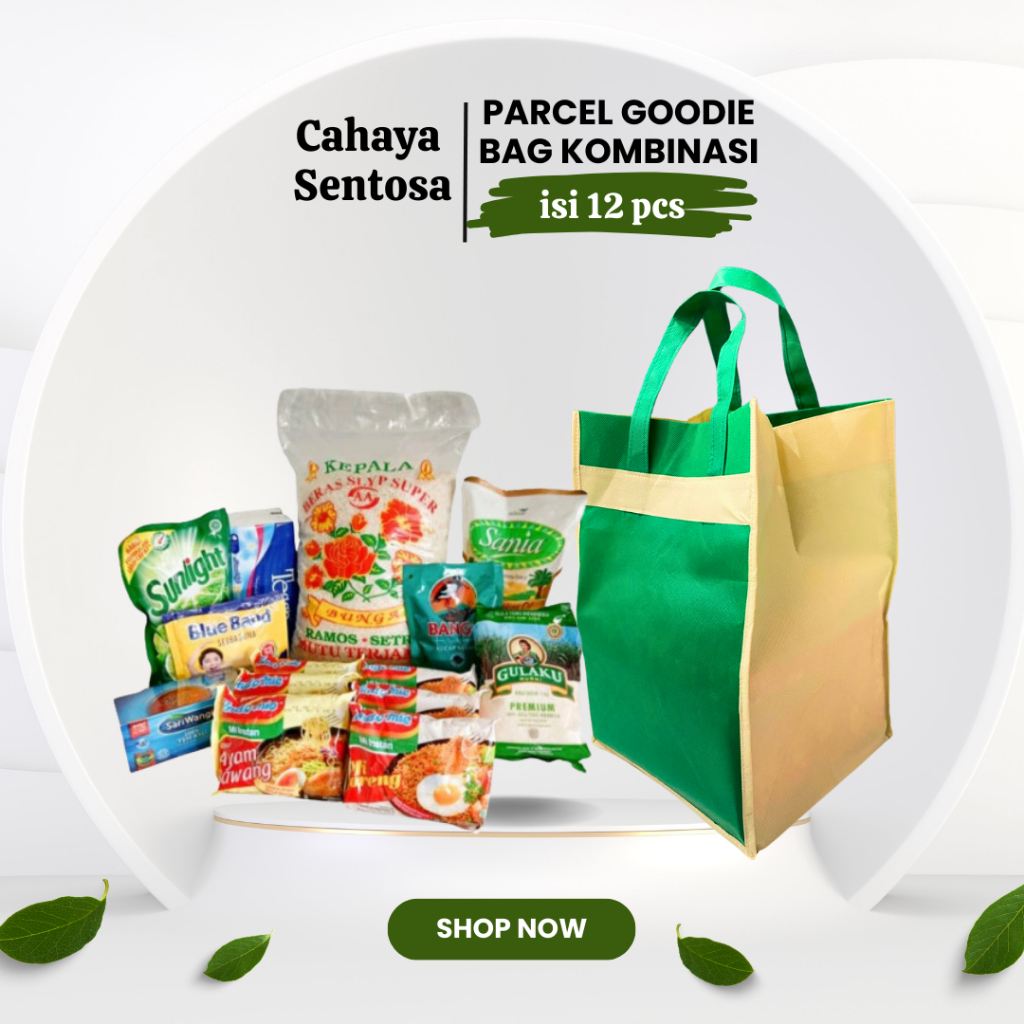 

TEBAL 100 GSM Tas Spunbond Kombinasi Ukuran 26 x 23 x 28/Tas Parcel Sembako