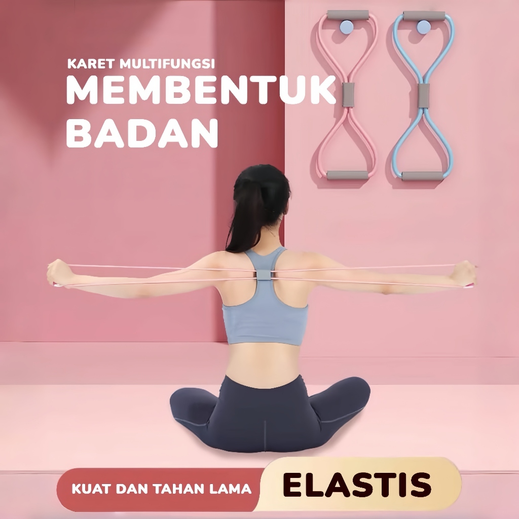Resistance Band/ Alat Pilates/ Tali Karet Olahraga/ Tali Strectching Olahraga Karet Elastis Rope