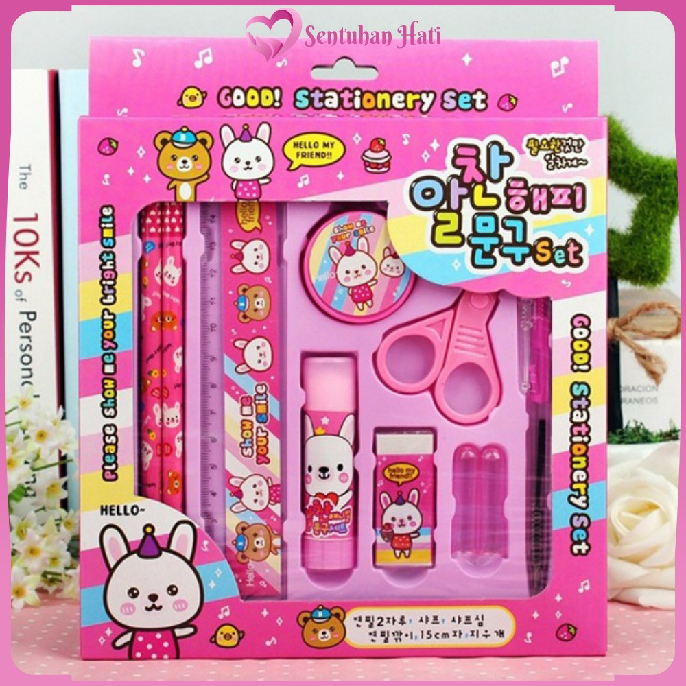 

EC Paket Alat Tulis Anak 8IN1 Karakter / Alat Tulis Set Anak TK Gift Kids Stationery / Set School Supplies for Child Sentuhan Hati A26
