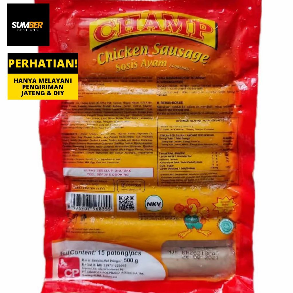 

sosis ayam champ 500 gram champ sosis ayam kombinasi 500 gram