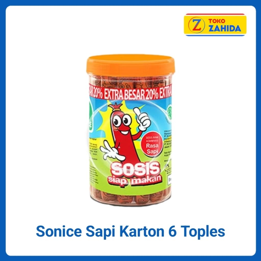 

Sosis Sonice Toples Sapi Karton isi 6 Toples EXP FEB 2026