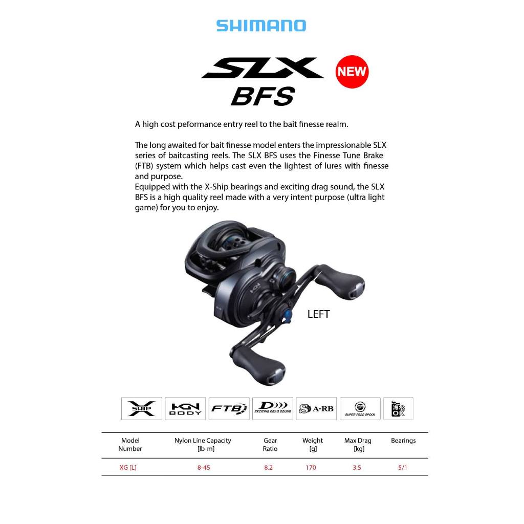 Reel | Shimano SLX BFS XG 2025 | Baitcasting Finesse, Gear Ratio 8.2:1, Handle Kiri (L), Drag Sound