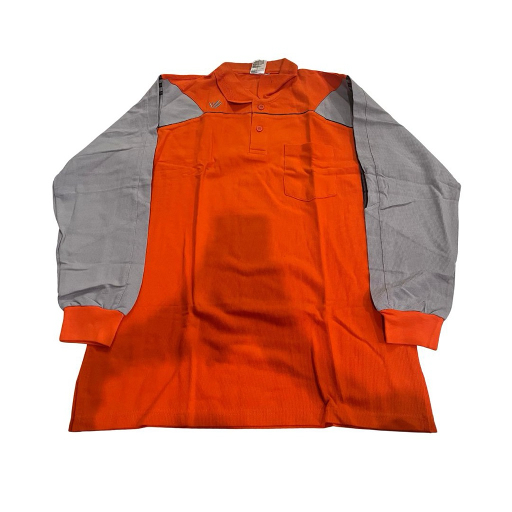 baju olahraga veet lengan panjang-abu/orange