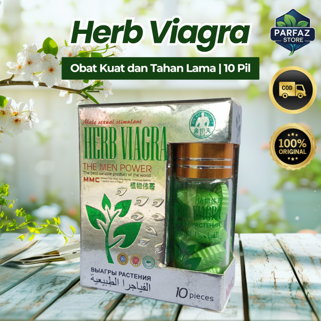 Vigra Herb Viagra Hijau Kapsul Obat Kuat Pria untuk Stamina Vitalitas dan Daya Tahan