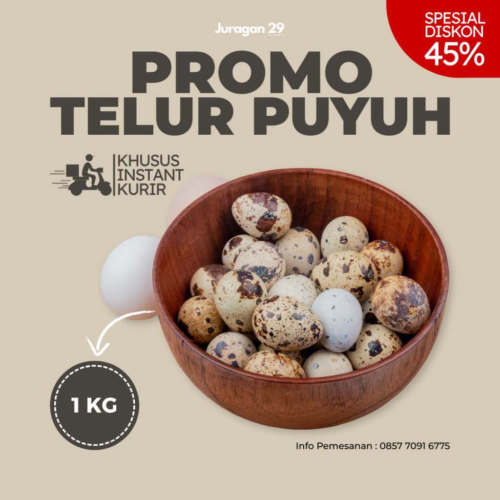 Telur Puyuh 1Kg Fresh Box Dari Peternakan Segar INSTANT KURIR dan SAMEDAY