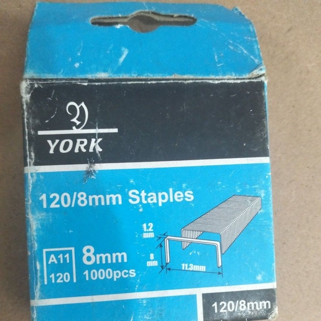 Isi Staples YORK Tebal 8mm Refill Stapler  Hekter Tembak Besar 120/8mm 1000 pcs