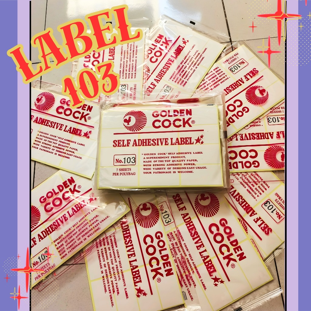 Label Undangan Premium Golden Cock Ukuran 103