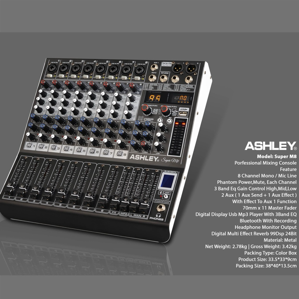 Mixer Ashley Super M8 Biasa 8channel The Best Paling Laris Mixer