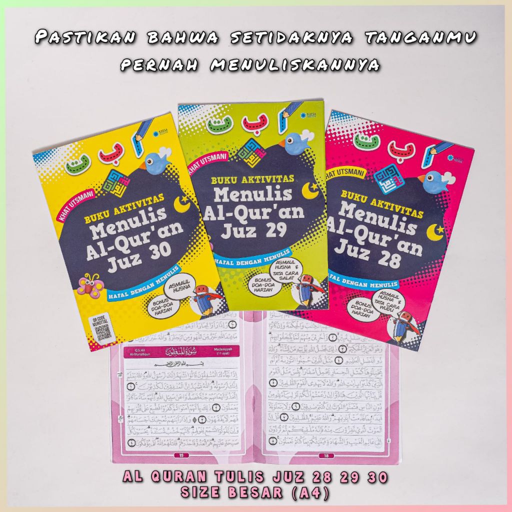 Buku Al Quran Tulis Juz 28 29 30 Size Besar A4