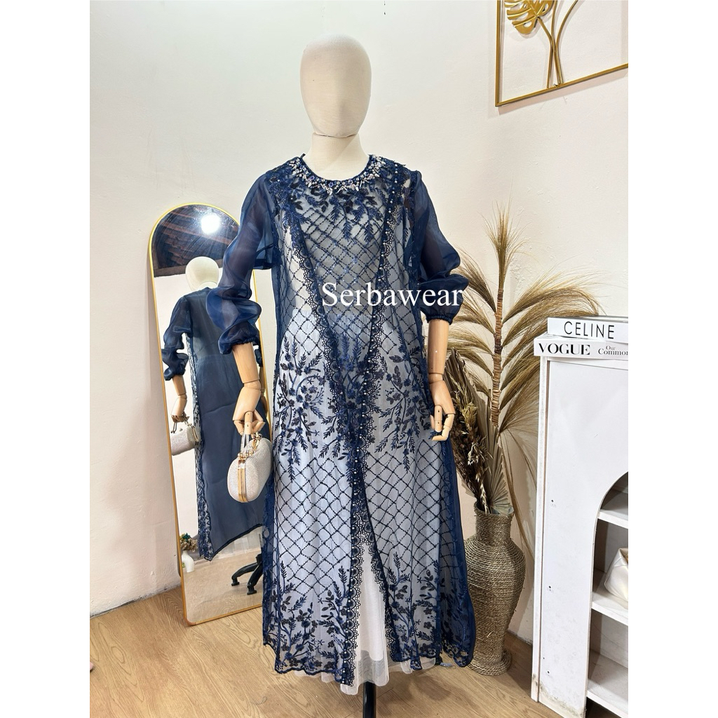 Louisa Outer Tiile Garden payet mix Organza  Lengan Panjang | Outer Organza | Outer Kondangan | Oute