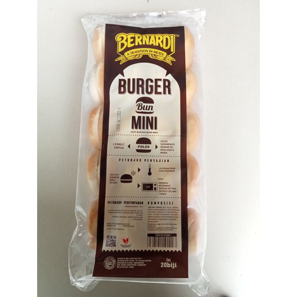 

Bernardi Roti Burger Mini / isi 20 / Tanpa Wijen