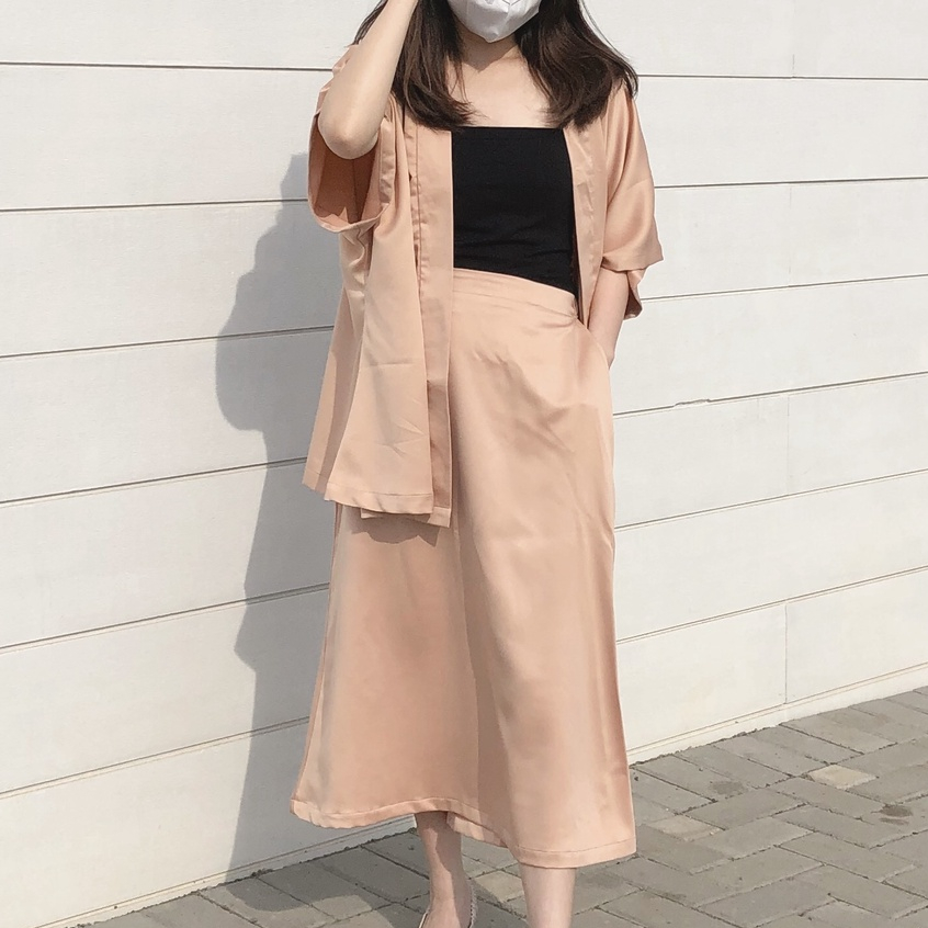 SOMI | MISO OUTER | Outer Wanita | Premium Silk Satin Kimono Outer