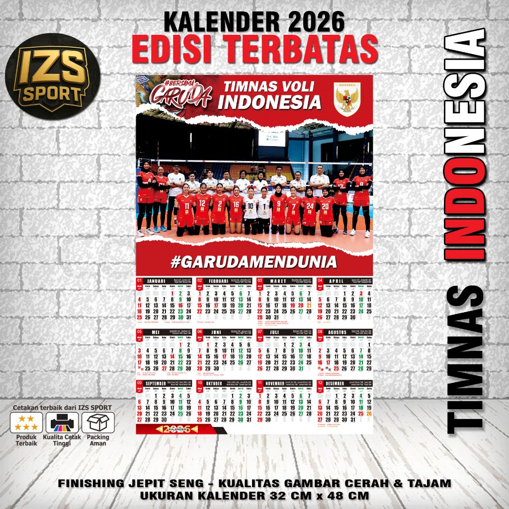 

KALENDER TAHUN BARU 2026 TIMNAS VOLI INDONESIA