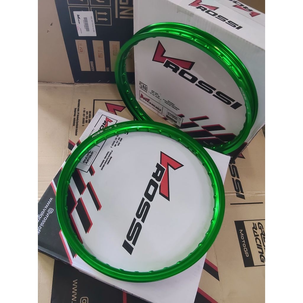 VELG/PELAK JARI JARI V ROSSI ORIGINAL RING 17 140/140 DAN 160/160 HIJAU FOREST GREEN HOLE 36