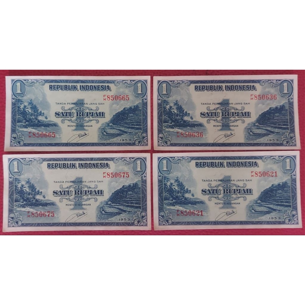 Uang Kuno Indonesia 1 Rupiah Seri Pemandangan Alam Tahun 1953