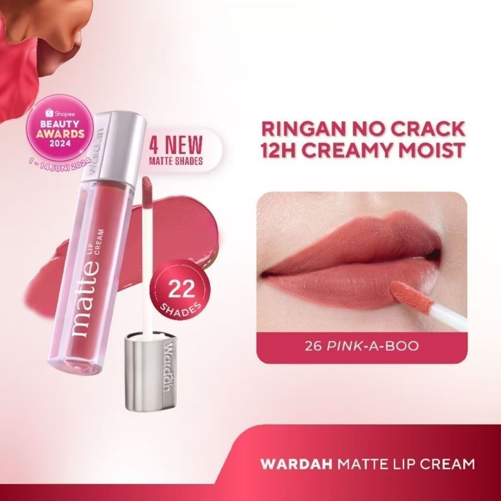 Wardah Exclusive Matte Lip Cream Original | Lip Cream Matte Wardah | Tiamu Beauty
