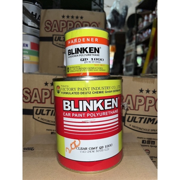 Vernish Pernis Blinken Clear Coat QD 1800 PU 1 Liter set