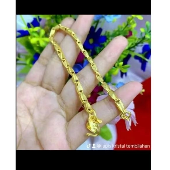 Gelang lapis kristal padi 3sk lapis kristal