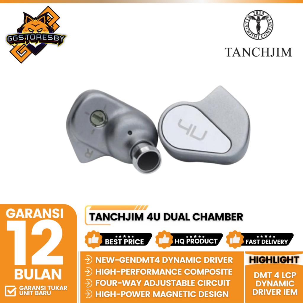 Tanchjim 4U Dual Chamber Dmt 4 Lcp Diaphragm Dynamic Driver In Ear Earphone