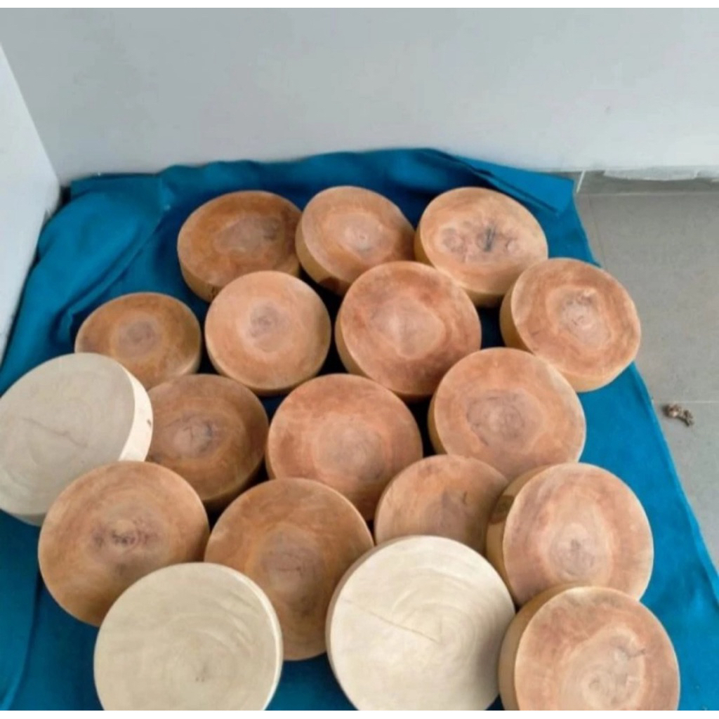 talenan daging asli kayu jati diameter 30 cm / talenan tebal / talenan kayu bulat tebal 10cm