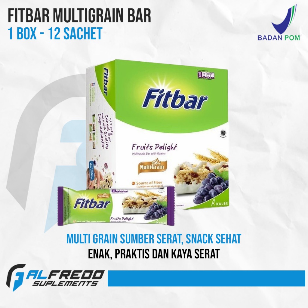 

FITBAR Multigrain Protein Bar 1 Box Isi 12 Pcs Snack Sehat Bar Camilan Food Cemilan Makanan