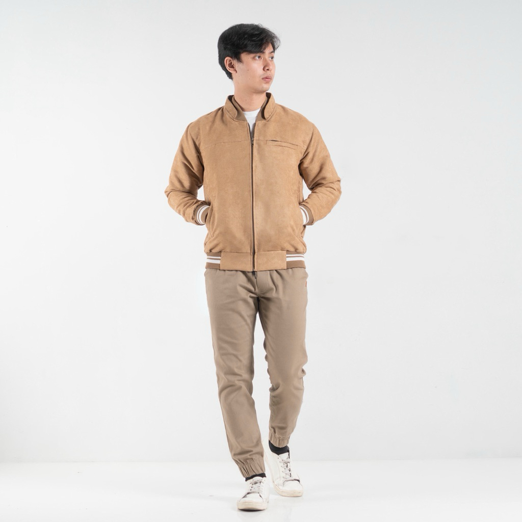Jaket Bomber Suede Prime Pria