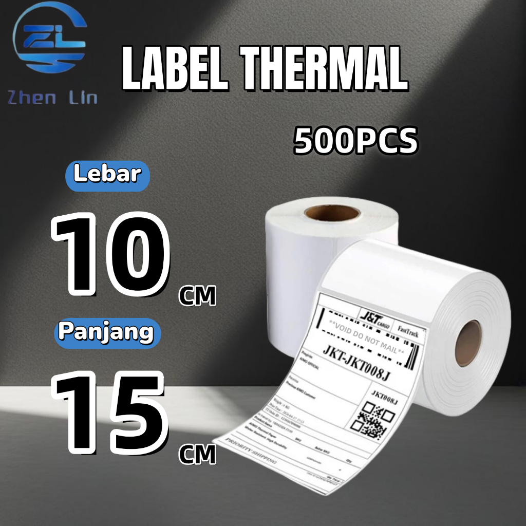 

Label Thermal Roll 100x150mm A6 500pcs Anti Air Minyak Gesek Putih untuk Printer Thermal