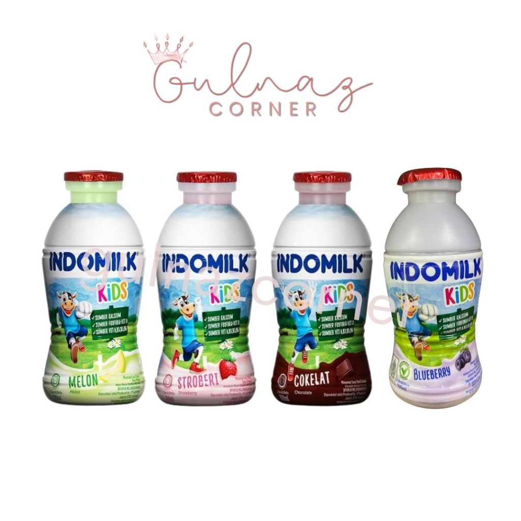 

INDOMILK KIDS SCI SUSU UHT 190 ML | BLUBERI COKELAT STROBERI MELON BLUEBERRY INDOMILK BOTOL