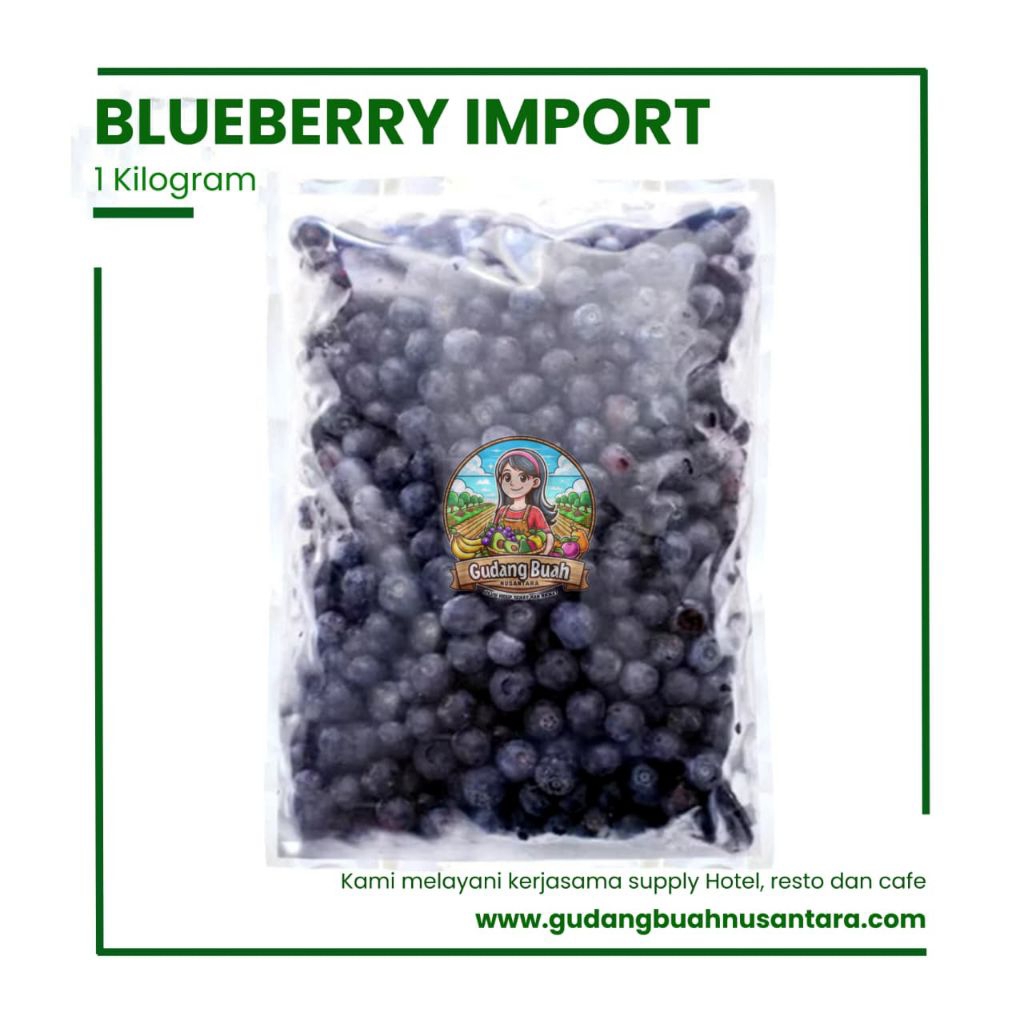 

Buah BlueBerry Frozen import 1Kg Buah Beku - GUDANGBUAHNUSANTARA