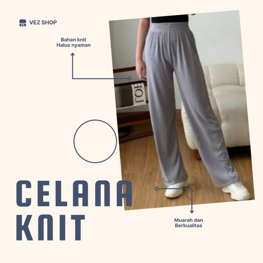 Celana knit | celana kerja | bahan knit | celana panjang | kulot
