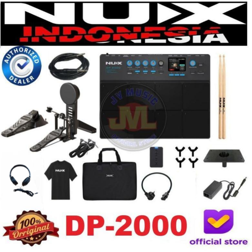 Drum Nux DP2000 Percussion Pad Nux DP-2000 Drum Pad Paket Drum Elektrik Nux