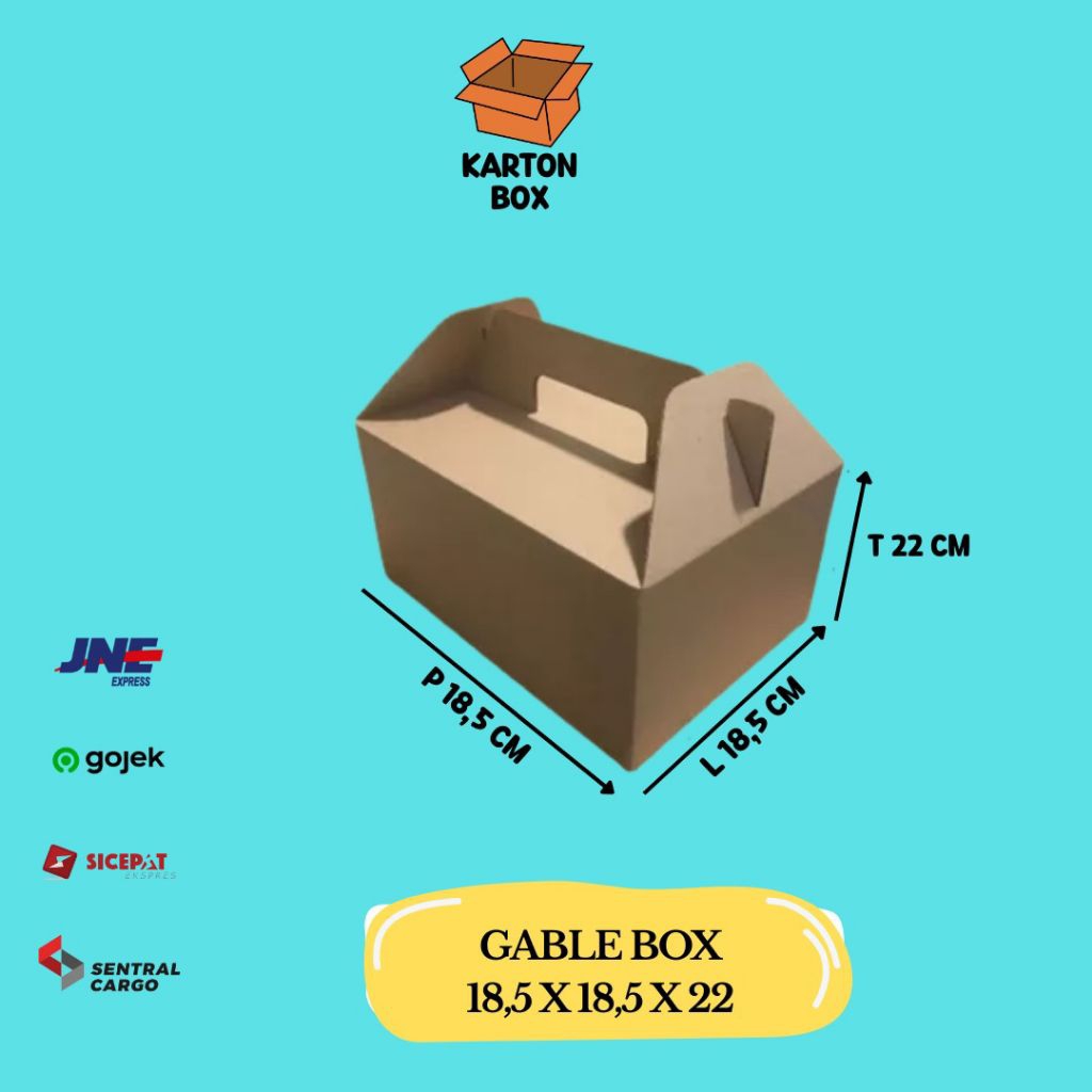 

Kardus Box Jinjing 18,5 x 18,5 x 22 Gable box jinjing/Gable box/Kardus Jinjing