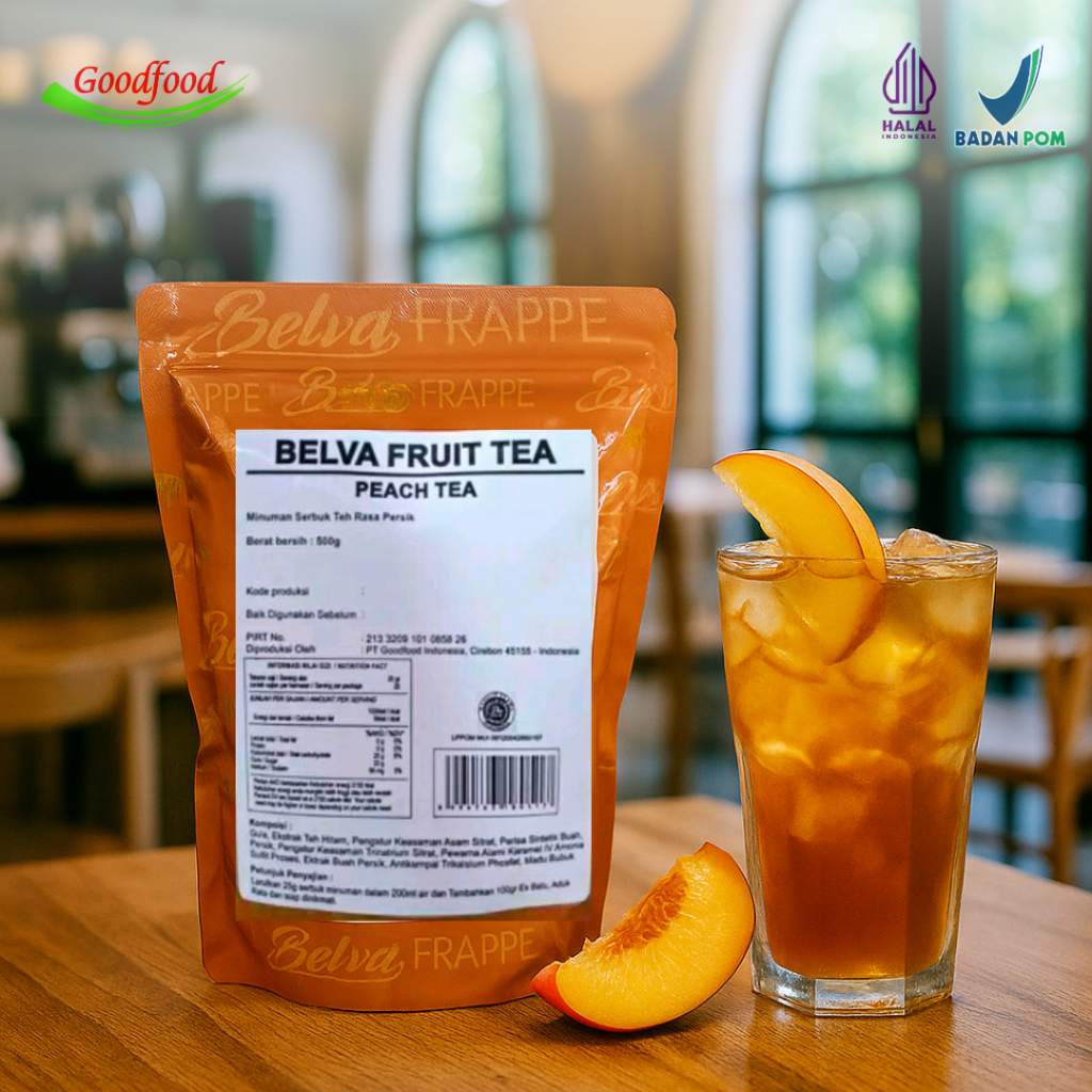 

(500gr Belva Bubble Time) Bubuk minuman Peach Tea Belva Fruit Tea 500 gram bubuk powder premium drink minuman kekinian 500gr