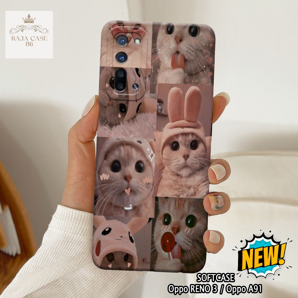 Case Oppo Reno 3 / Oppo A91 - Rajacase - casing Oppo Reno 3 - Motif case Aesthetic - Pelindung handp