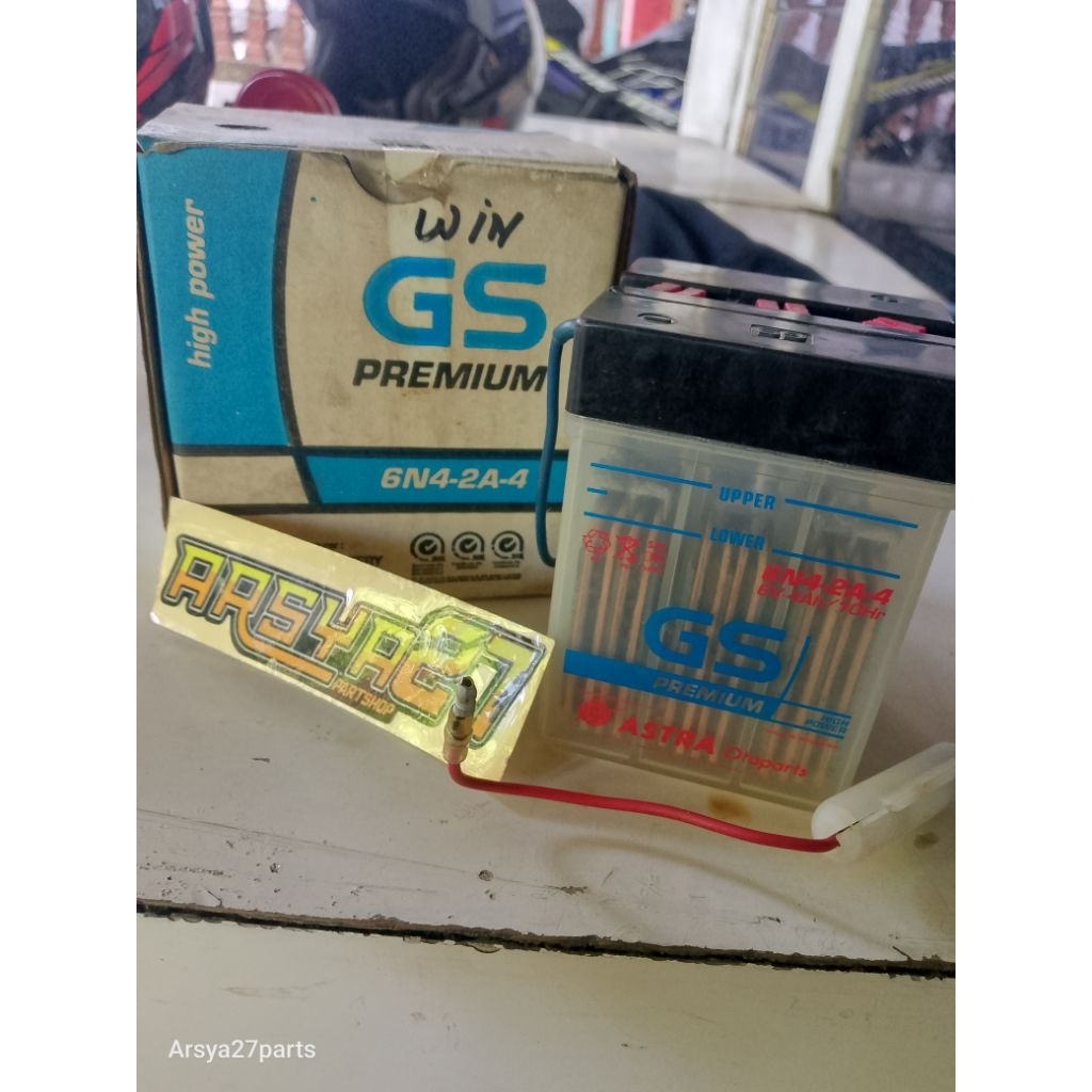 aki basah accu basah GS 6N4-2A-4 honda win Stok Lama