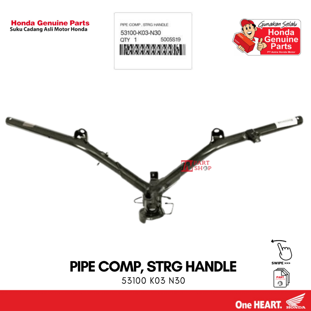 Stand Stir (Pipe Comp. Steering Handle) - Revo 110 Fi / 53100-K03-N30