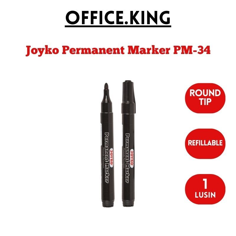 

Joyko PM34 Spidol Permanen Sepidol Permanent Marker Tidak Bisa Dihapus