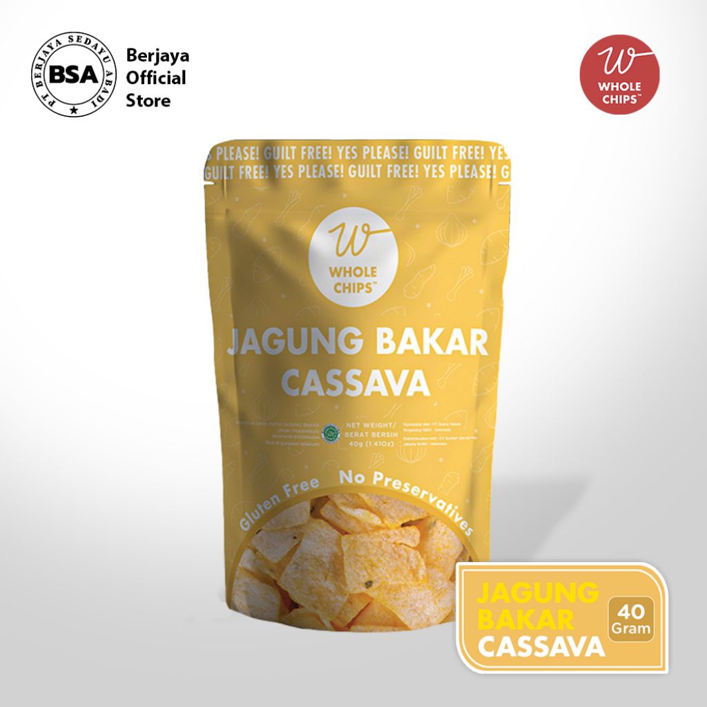 

WHOLE CHIPS Jagung Bakar Cassava 40gr - Keripik Singkong Jagung Bakar Bebas MSG