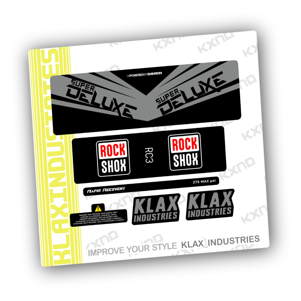 Decal rearshock RockShox super Deluxe Rc 3 2017 KLAX INDUSTRIES stiker sepeda