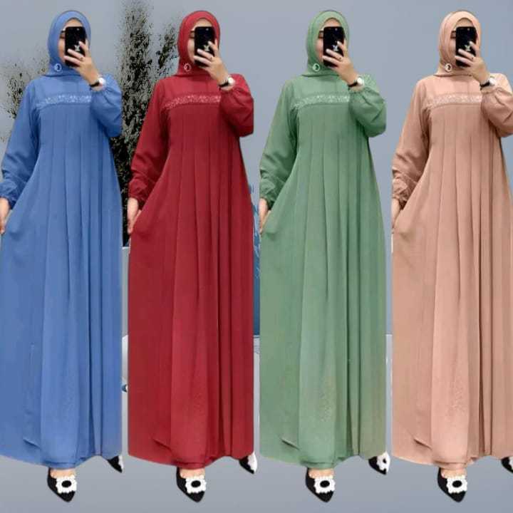 Semi Abaya Crinkle LD 120CM / gamis terbaru/ Gamis Crinkle Premium / Gamis Elegan Muslim Airflow