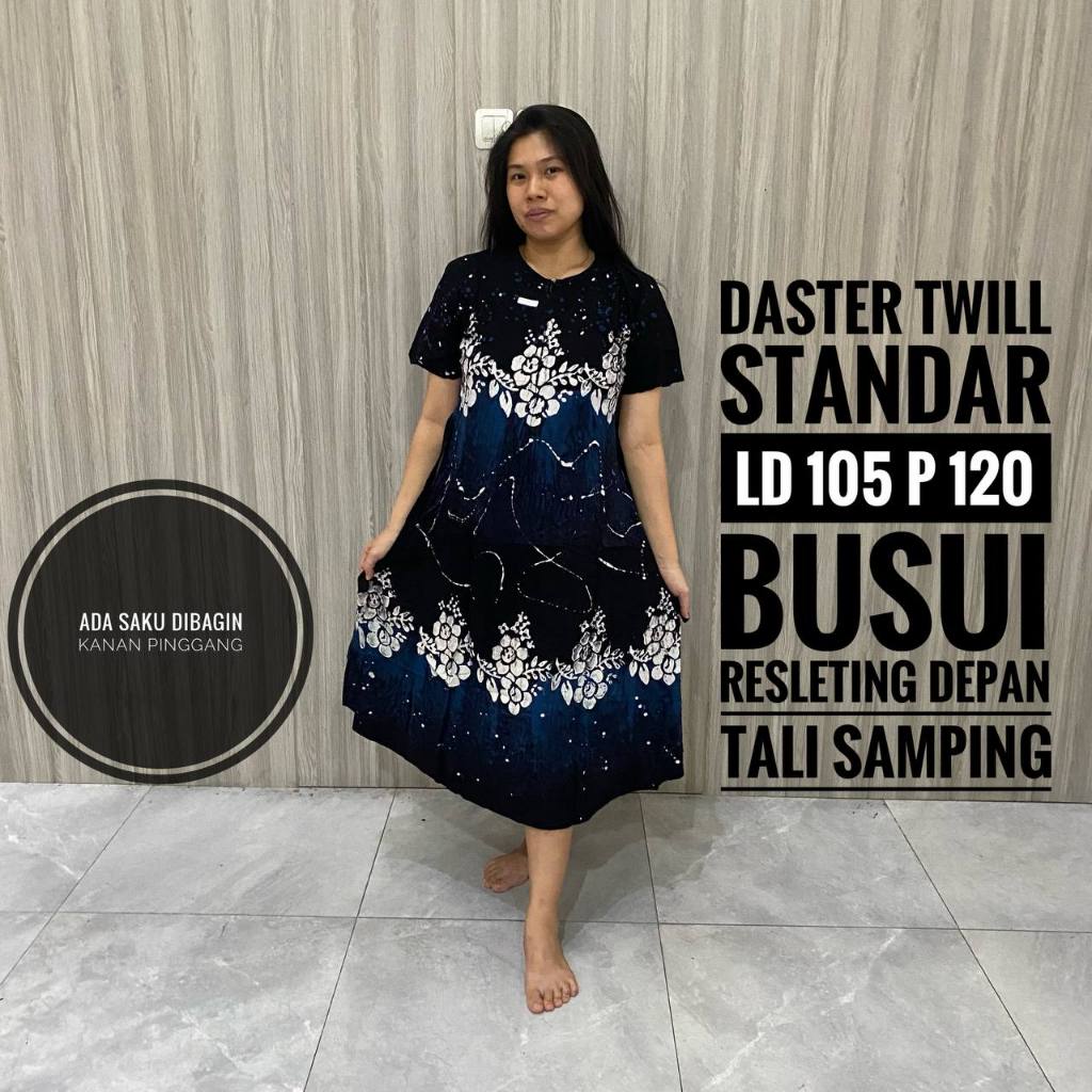 Homedress Daster Baju Tidur Lengan Pendek Motif Batik Abstrak Twill Ori Pekalongan Busui Friendly Re