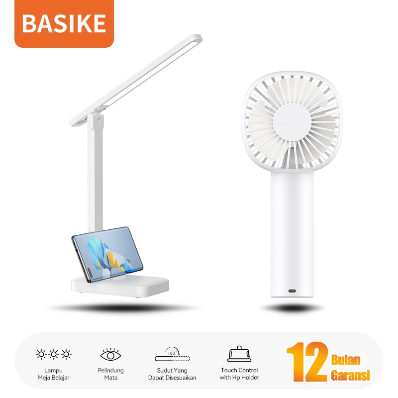 [HOT]BASIKE Lampu Belajar Meja LED Eye Protection Mode sentuh Rechargeable Lamp LED Adjustable Angle